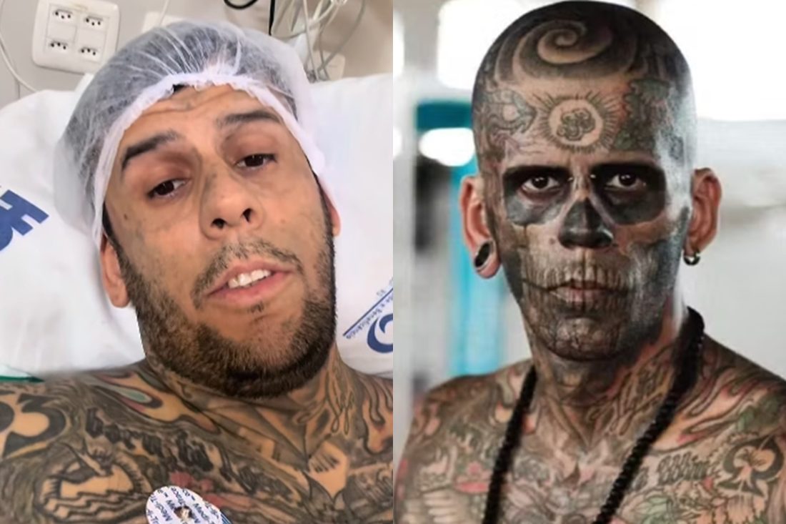 Influenciador conhecido como o homem mais tatuado do Brasil revela diagnóstico de câncer maligno e agressivo