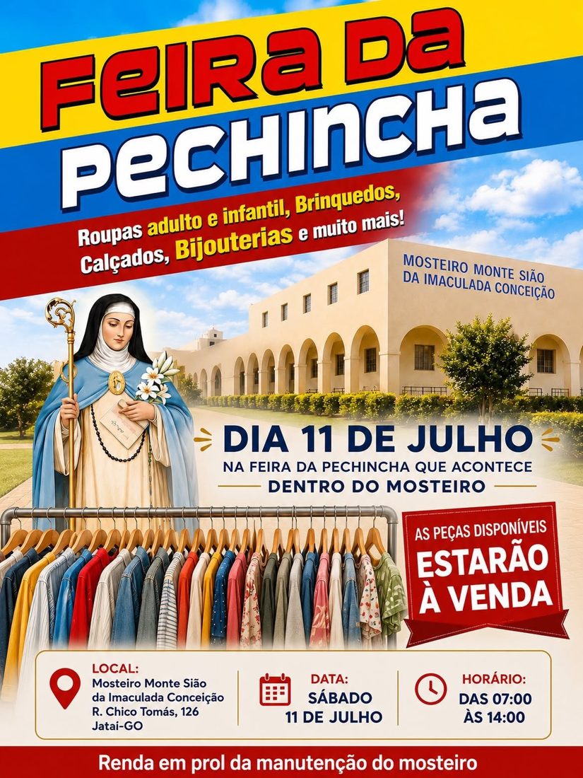 Feira da Pechincha no Mosteiro Monte Sião em Jataí: Compras e Solidariedade