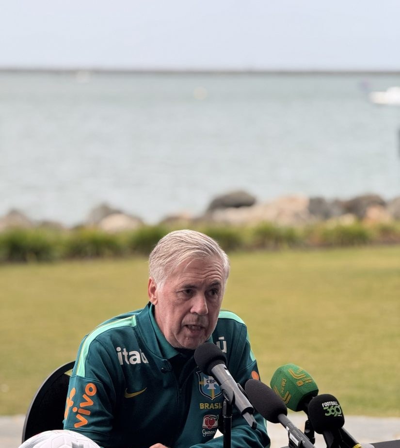 Ancelotti divulga XI titular da Seleção contra a Austrália com Vini Jr., Raphinha, Endrick e Estêvão