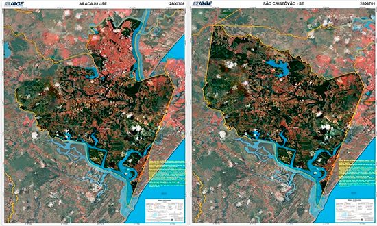 IBGE publica novo mapa com limites territoriais atualizados de Aracaju e São Cristóvão