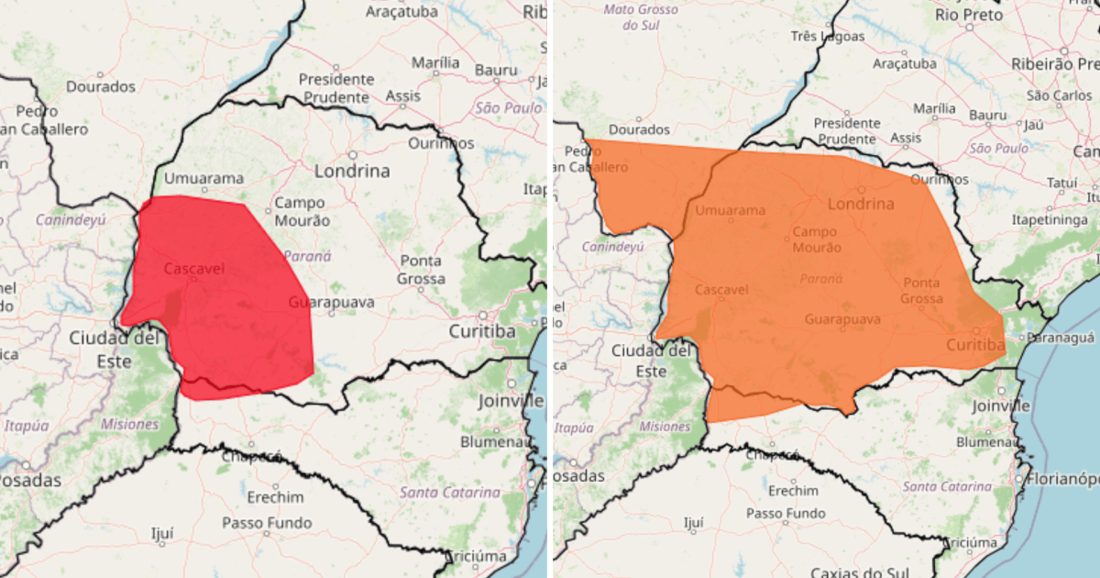 Inmet emite alerta vermelho para tempestades intensas no domingo, 4 de outubro