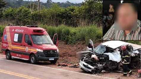 Motorista de 41 anos morre em colisão frontal entre caminhonete e ônibus na BR-163, em Nova Santa Helena