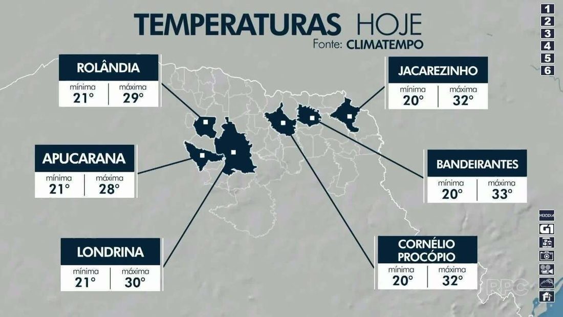 Londrina e região têm alerta de risco de temporal nesta quarta-feira (30)