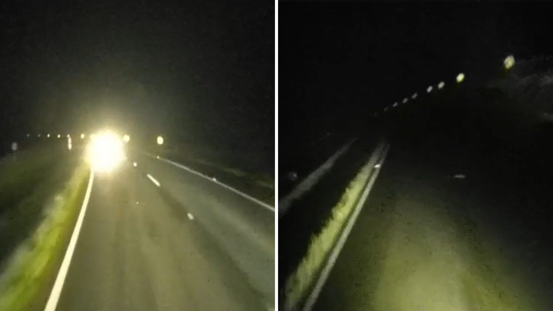 Caminhão tombado na BR-376 em Ponta Grossa ao desviar de carro na contramão