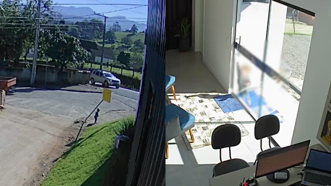 Vídeo mostra bebê de 1 ano e 6 meses fugir da creche e chegar ao trabalho da mãe em Braço do Norte, SC