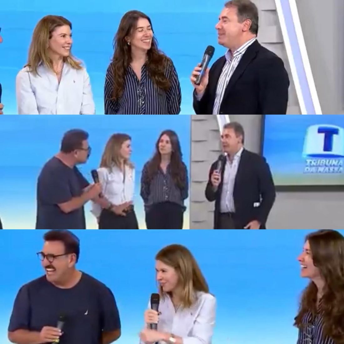 Daniela Beyruti, Rebeca Abravanel e Artur Grynbaum se encontram na Rede Massa de Ratinho