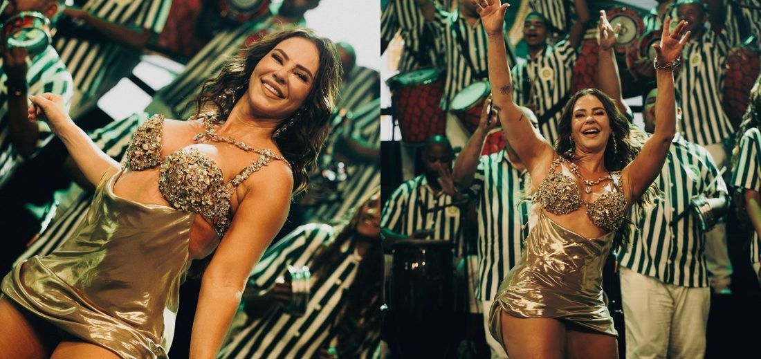 Paolla Oliveira brilha com a bateria da Imperatriz Leopoldinense e divulga fotos inéditas