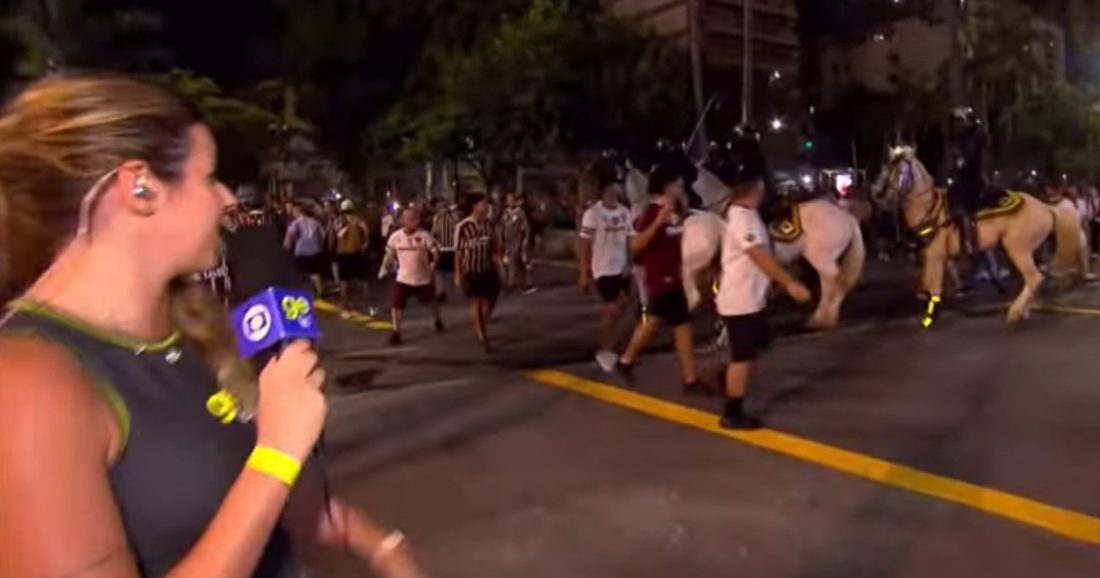 Getv flagra roubo de celular e confusão minutos antes de Fluminense x Palmeiras, pela Libertadores