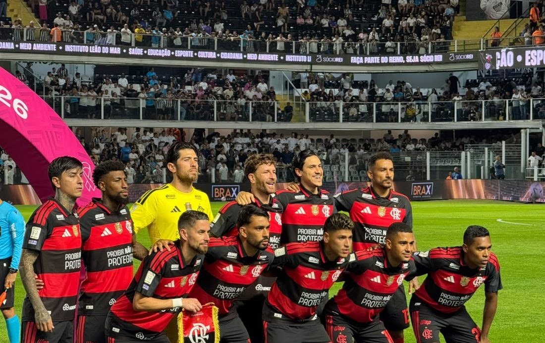 Flamengo exibe camisa de protesto contra proibição das bets ao enfrentar o Santos