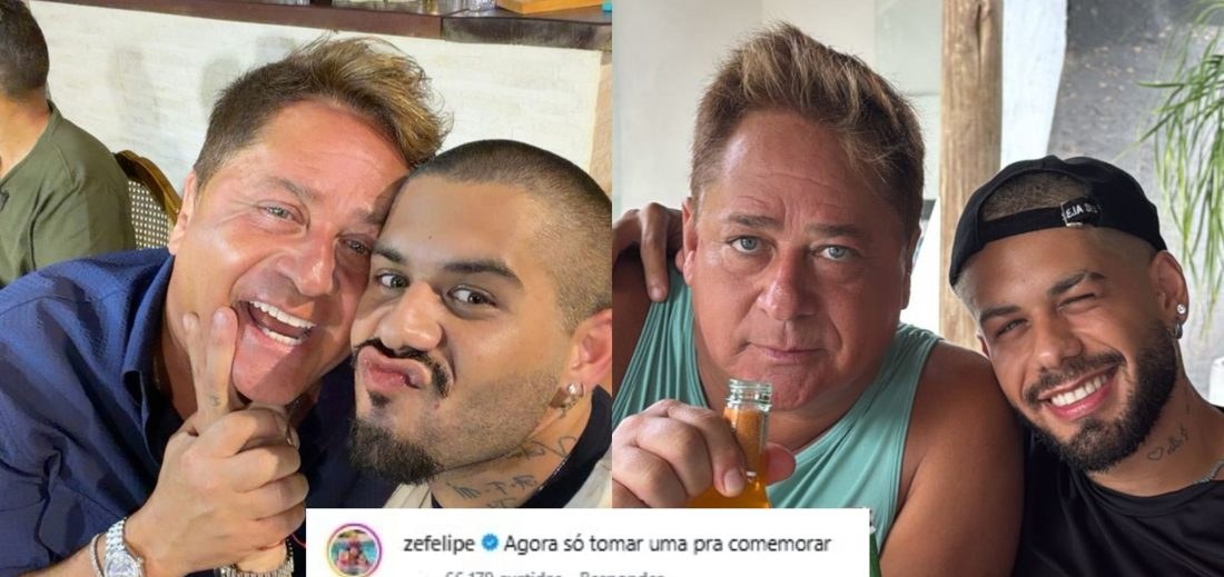 Zé Felipe brinca ao celebrar 21 dias de sobriedade de Leonardo e sugere “tomar uma”