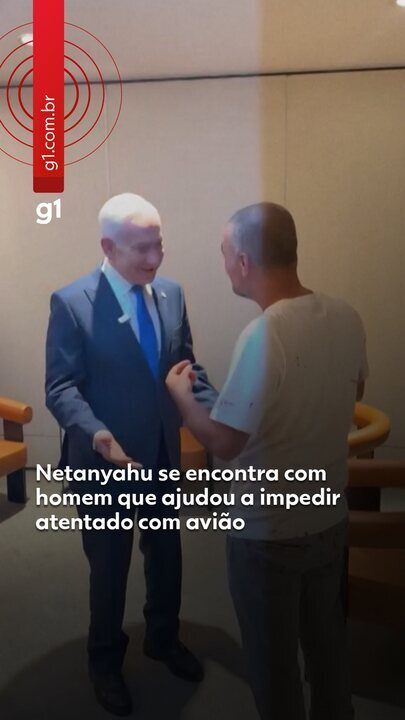 Netanyahu encontra homem que ajudou a impedir atentado aéreo e o chama de “grande herói”